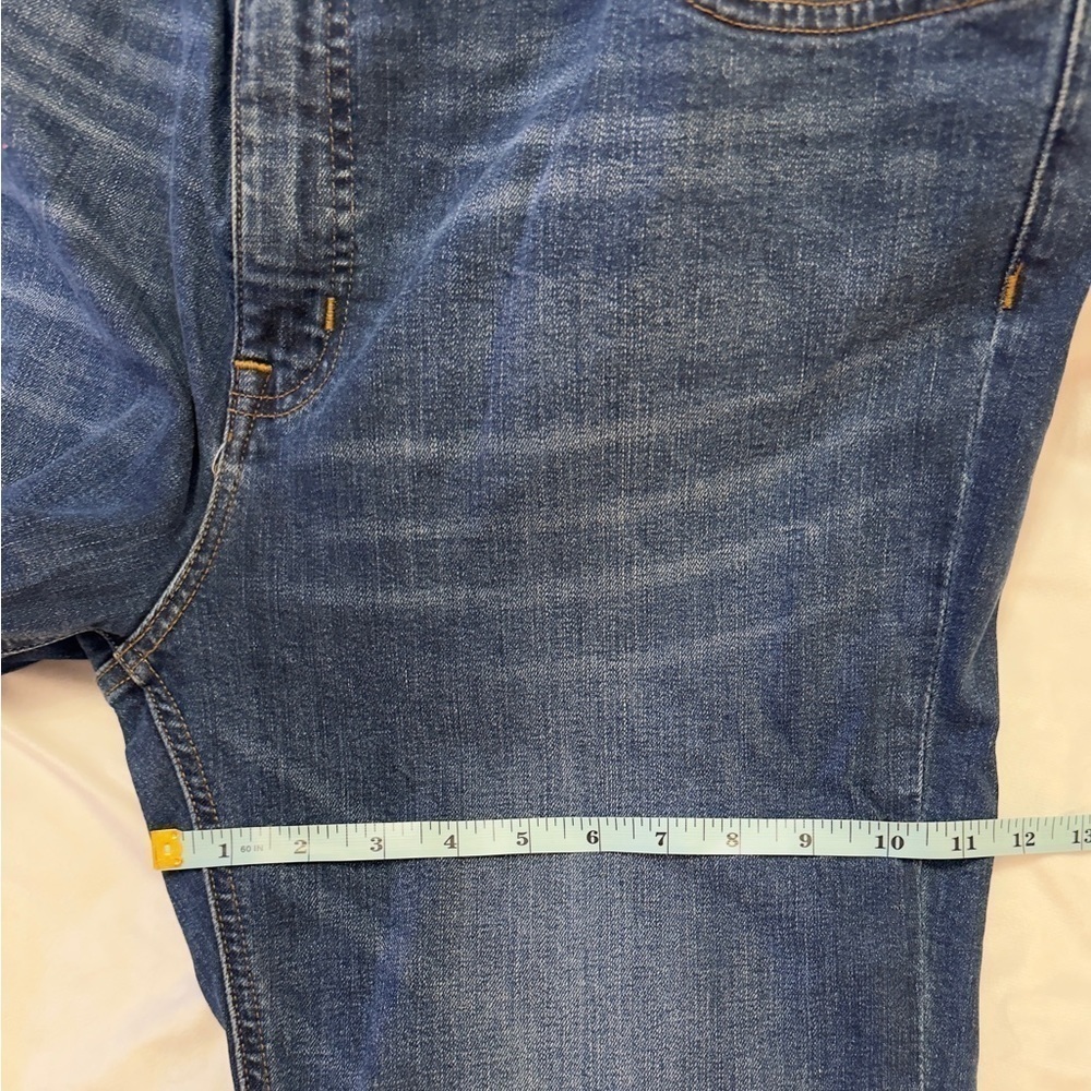 J.Crew Factory jeans size 33. Hits at ankle, relaxed, distressed, like new. - Picture 5 of 10